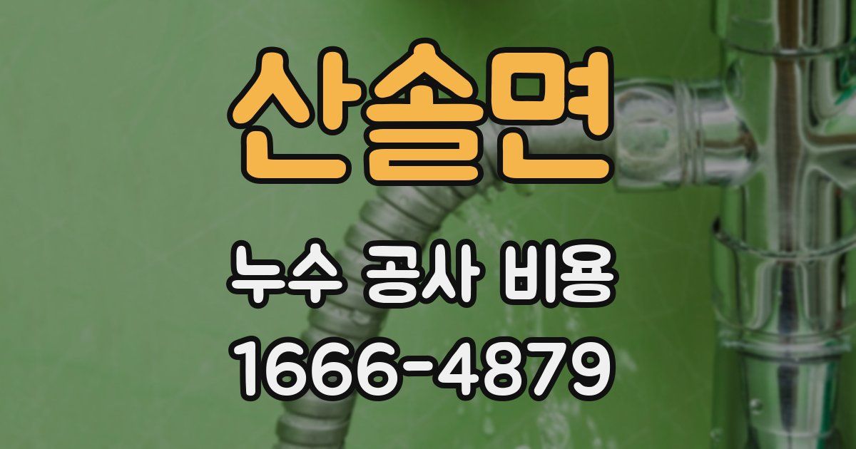 산솔면 누수 공사 비용