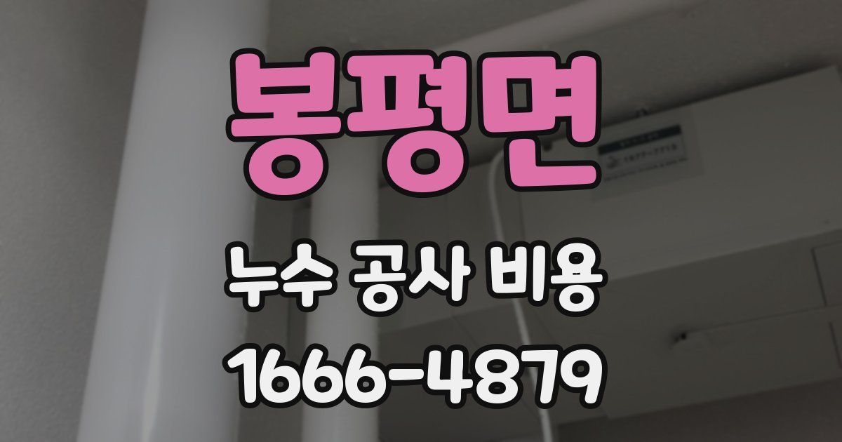 봉평면 누수 공사 비용