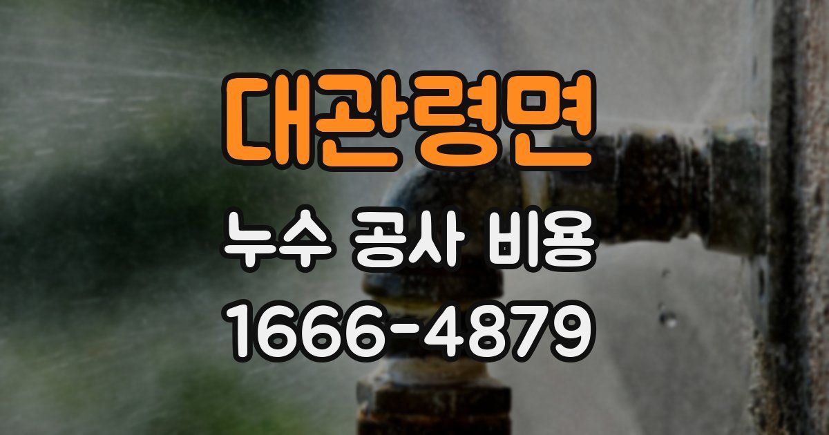 대관령면 누수 공사 비용