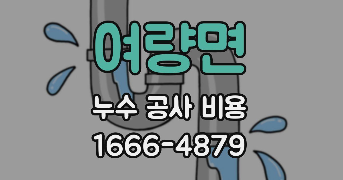 여량면 누수 공사 비용