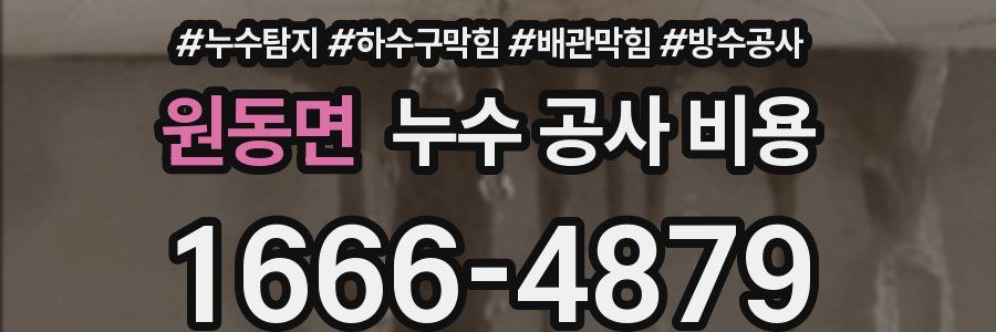 원동면 누수 공사 비용