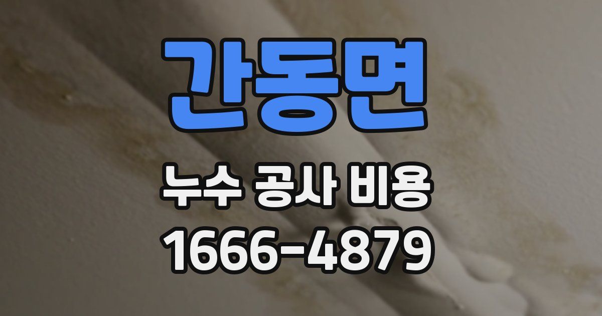 간동면 누수 공사 비용