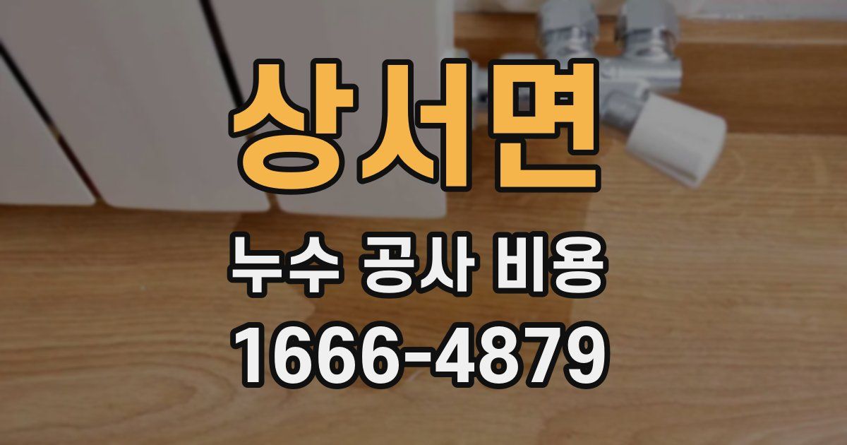 상서면 누수 공사 비용
