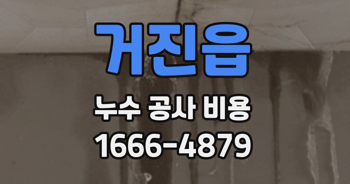 거진읍 누수 공사 비용