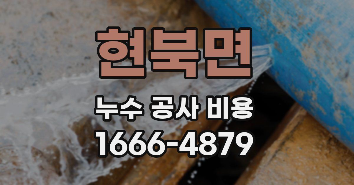 현북면 누수 공사 비용