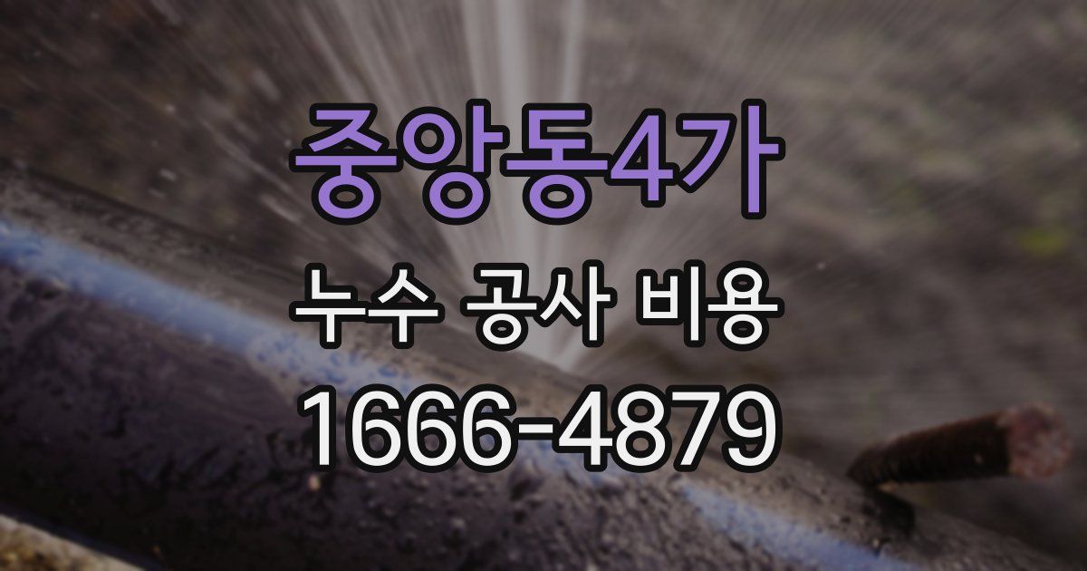 중앙동4가 누수 공사 비용