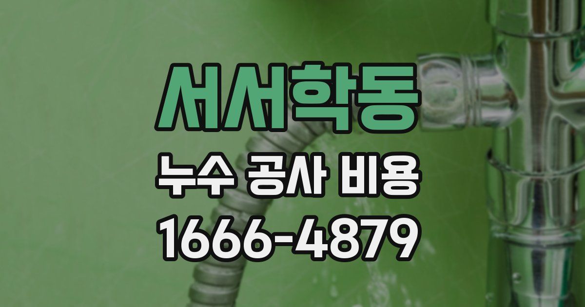 서서학동 누수 공사 비용