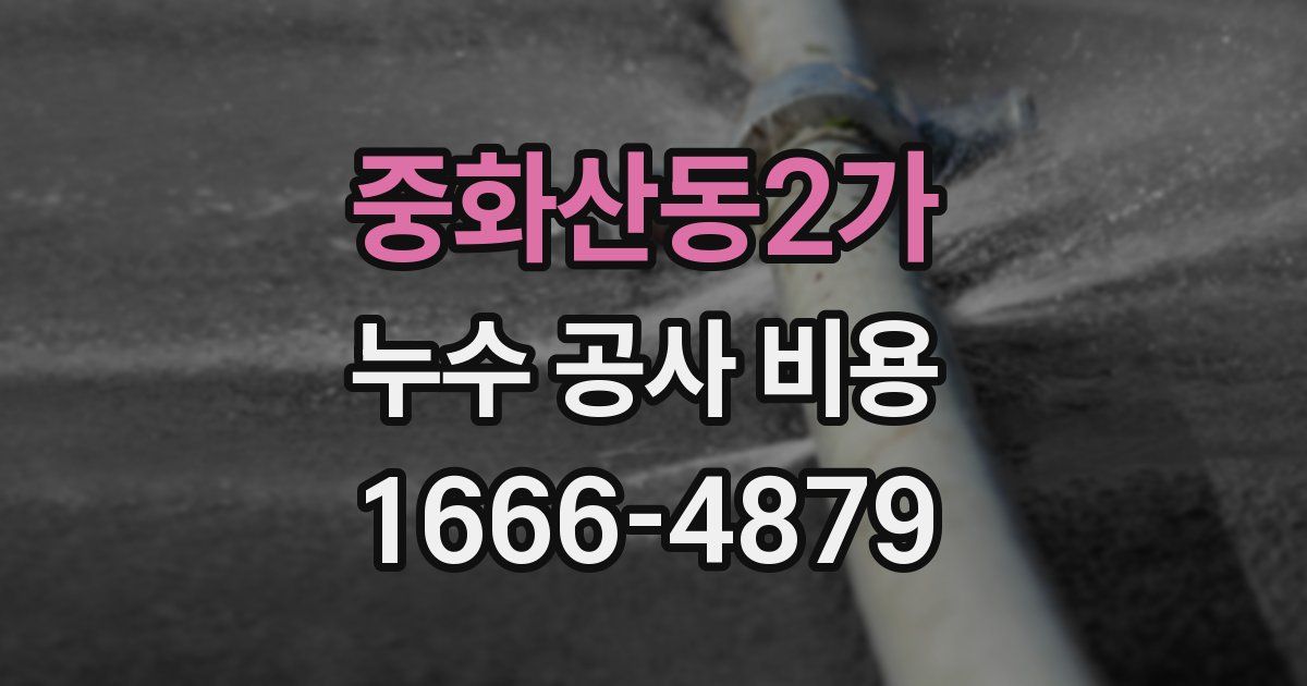 중화산동2가 누수 공사 비용
