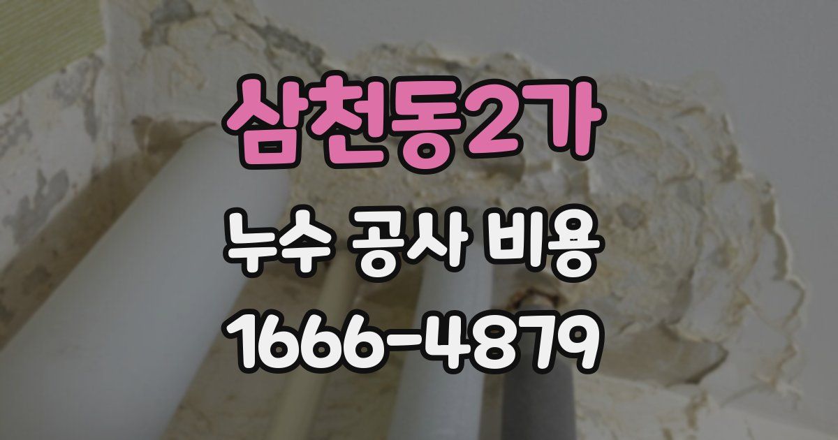 삼천동2가 누수 공사 비용