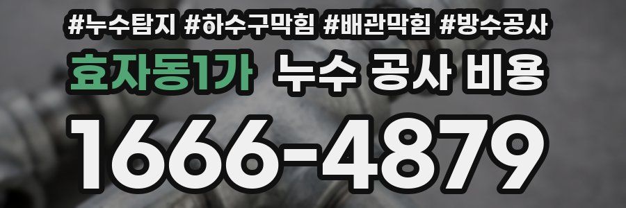 효자동1가 누수 공사 비용