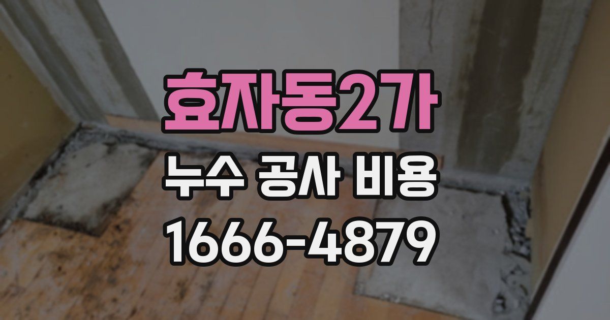 효자동2가 누수 공사 비용