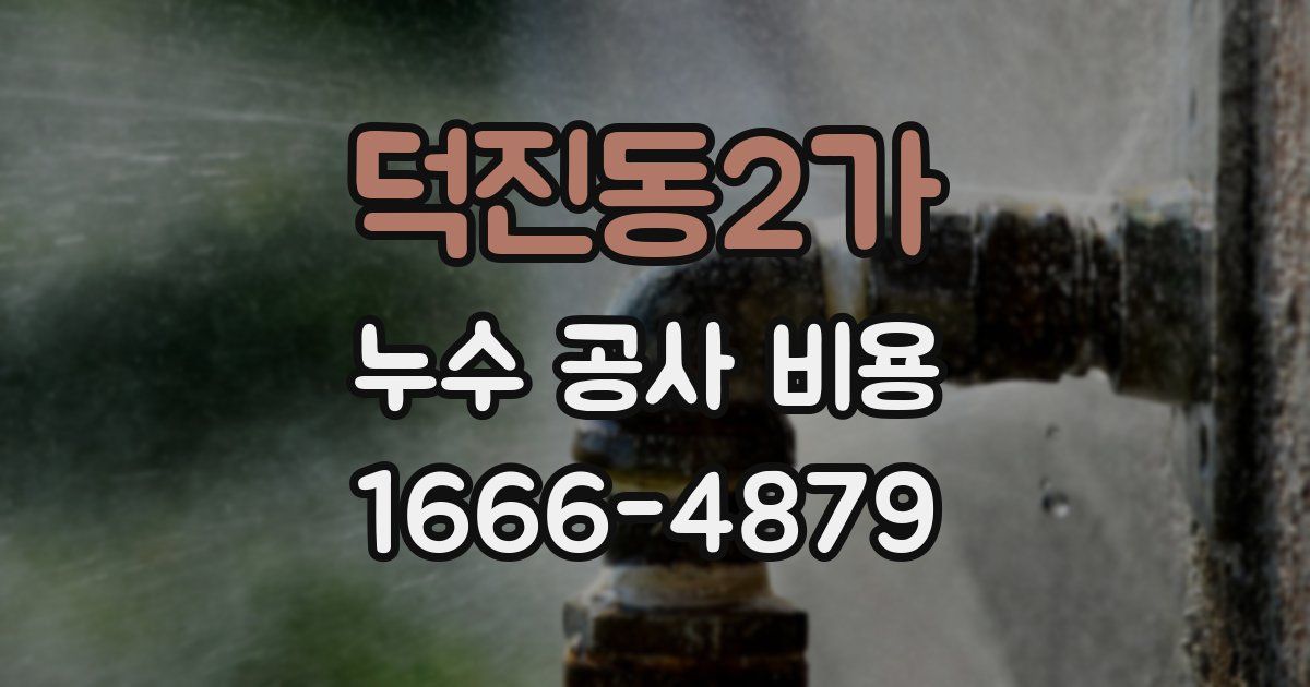 덕진동2가 누수 공사 비용