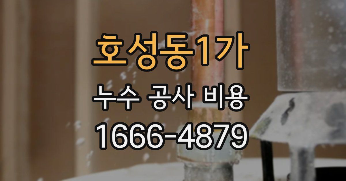 호성동1가 누수 공사 비용