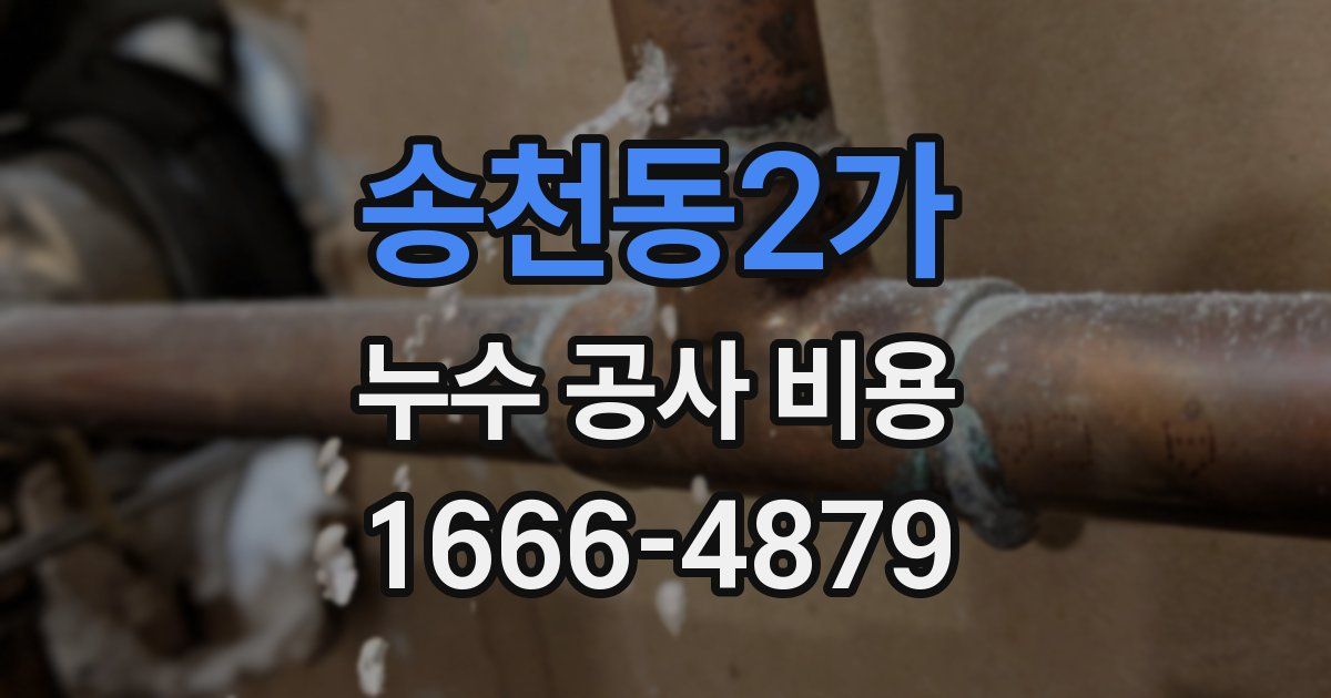 송천동2가 누수 공사 비용
