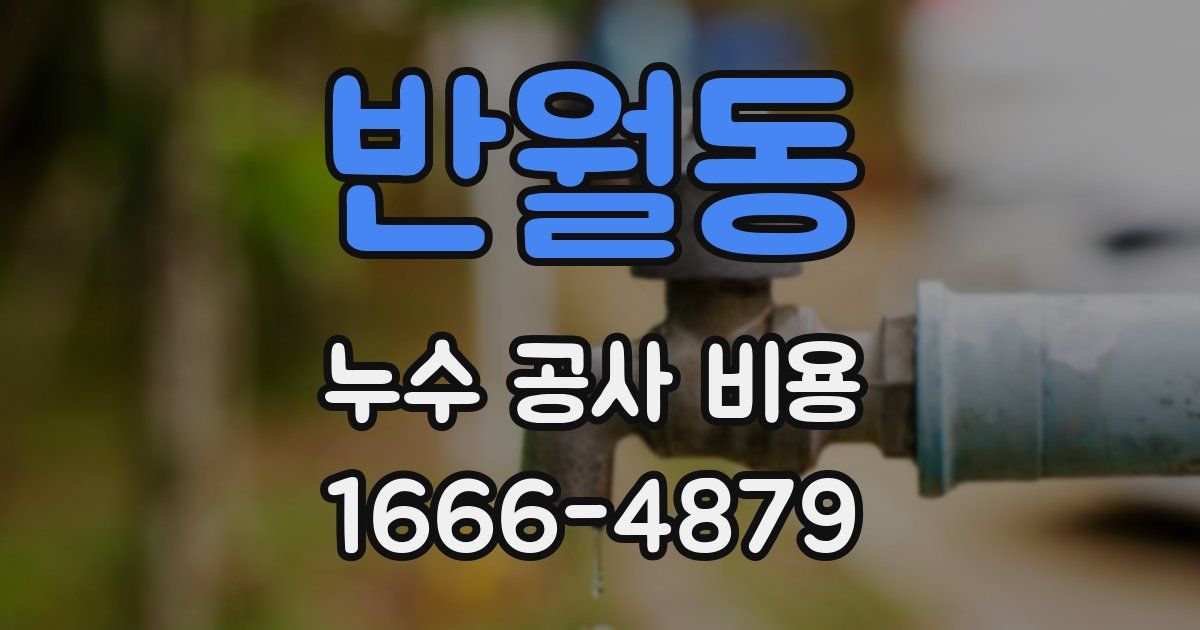 반월동 누수 공사 비용