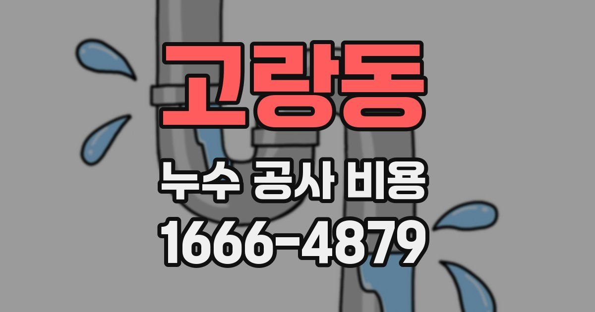 고랑동 누수 공사 비용