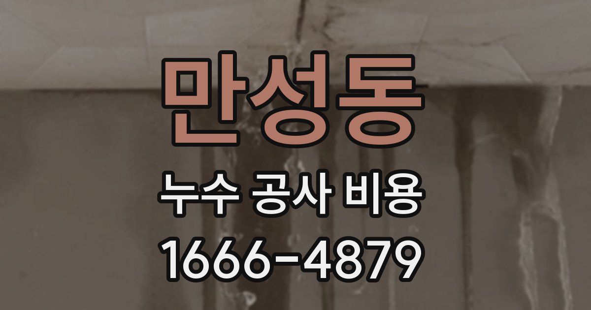 만성동 누수 공사 비용