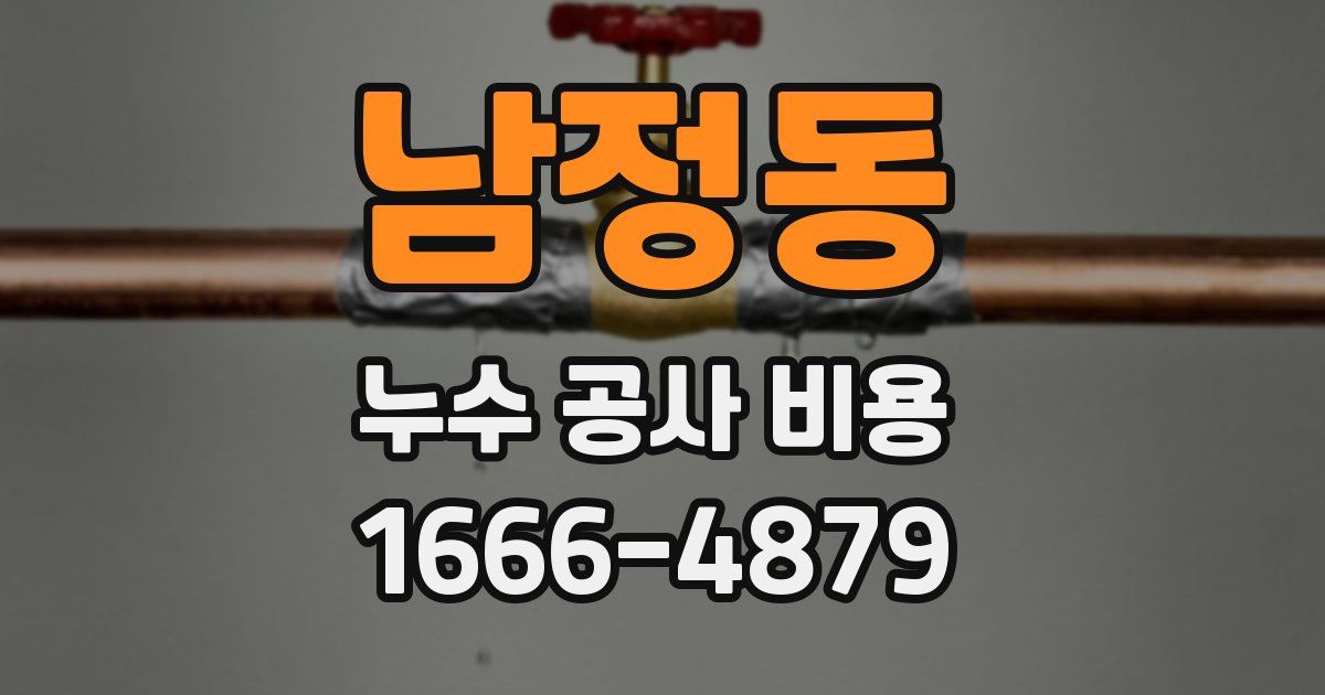 남정동 누수 공사 비용