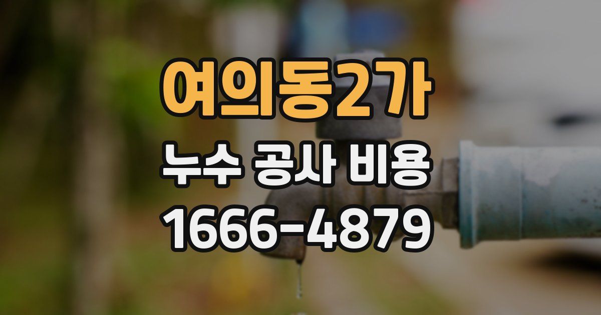 여의동2가 누수 공사 비용