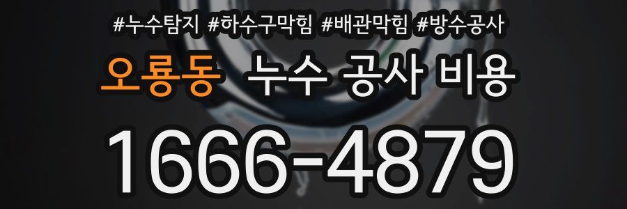 오룡동 누수 공사 비용