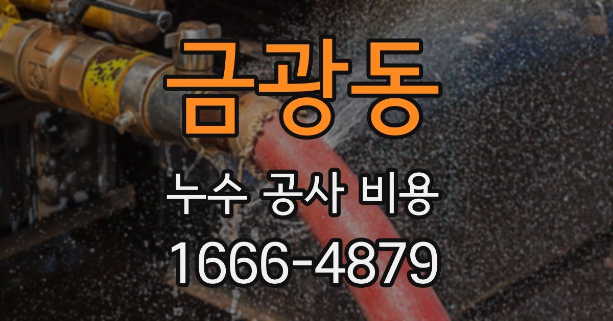 금광동 누수 공사 비용