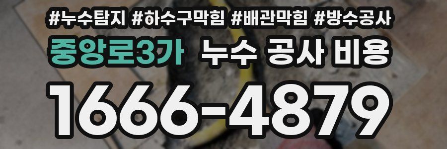 중앙로3가 누수 공사 비용