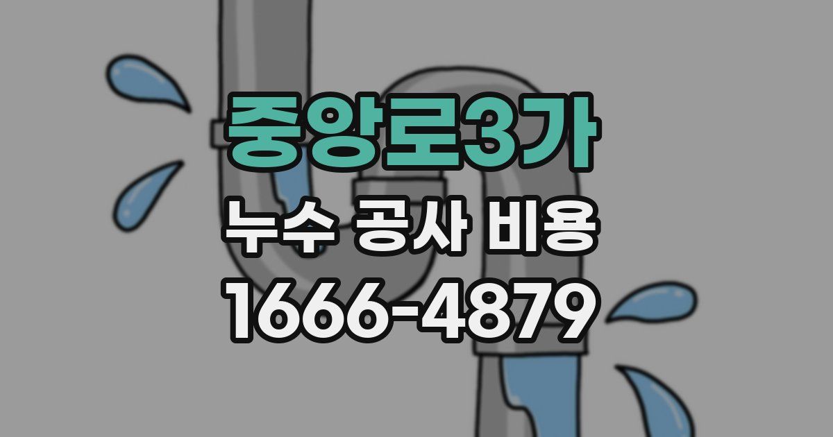 중앙로3가 누수 공사 비용