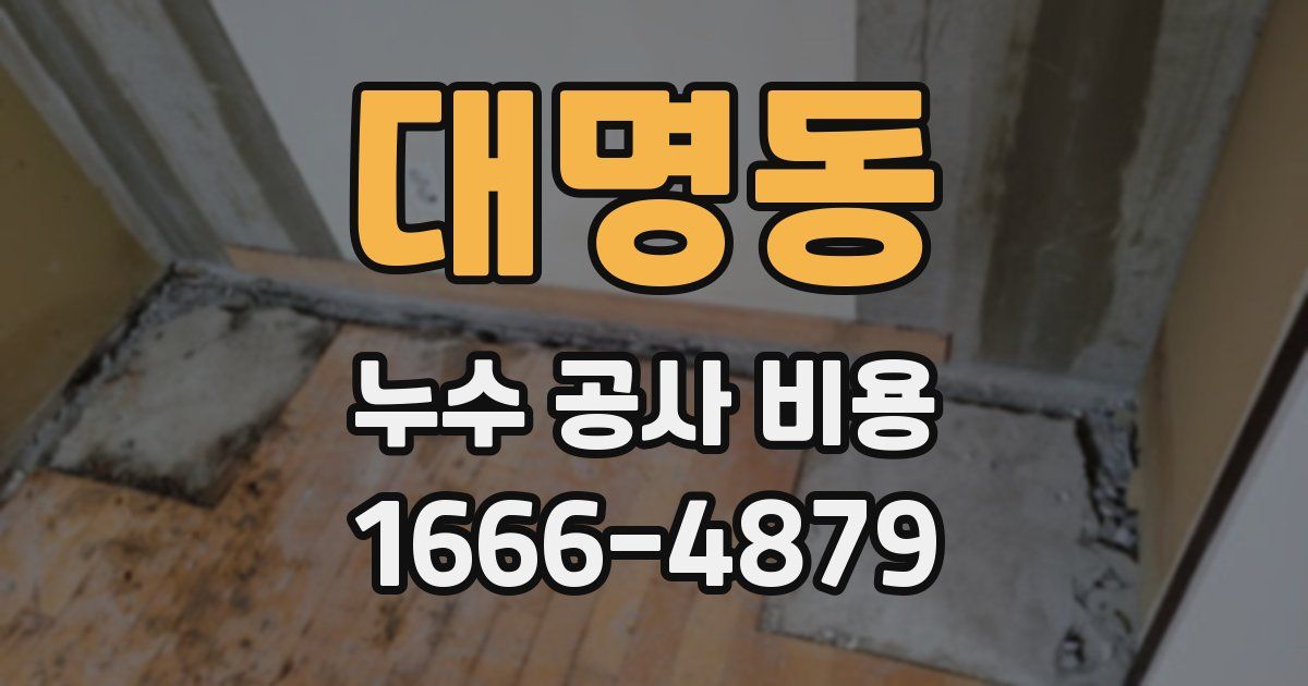대명동 누수 공사 비용