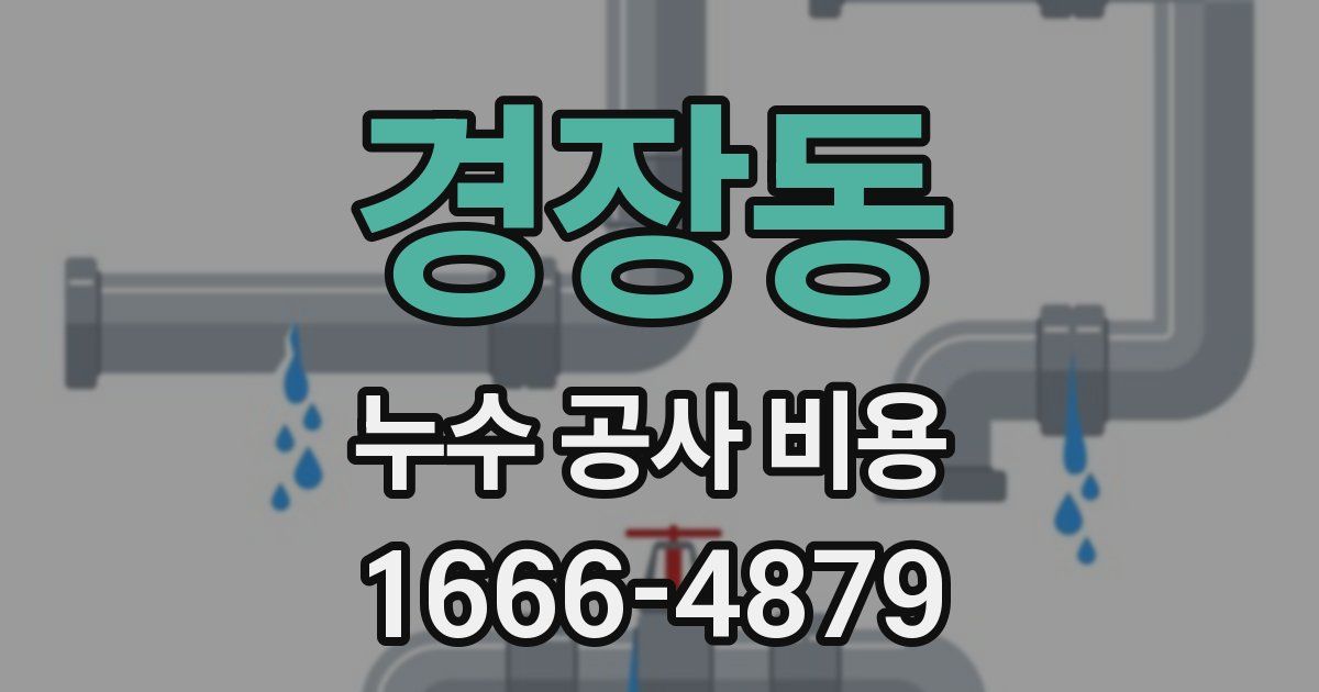 경장동 누수 공사 비용