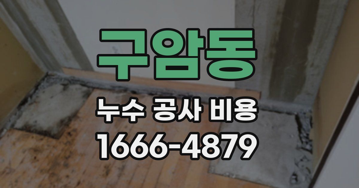 구암동 누수 공사 비용