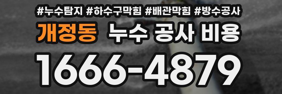 개정동 누수 공사 비용
