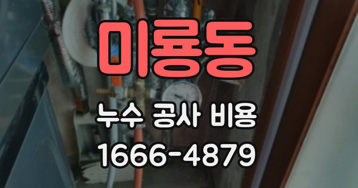 미룡동 누수 공사 비용