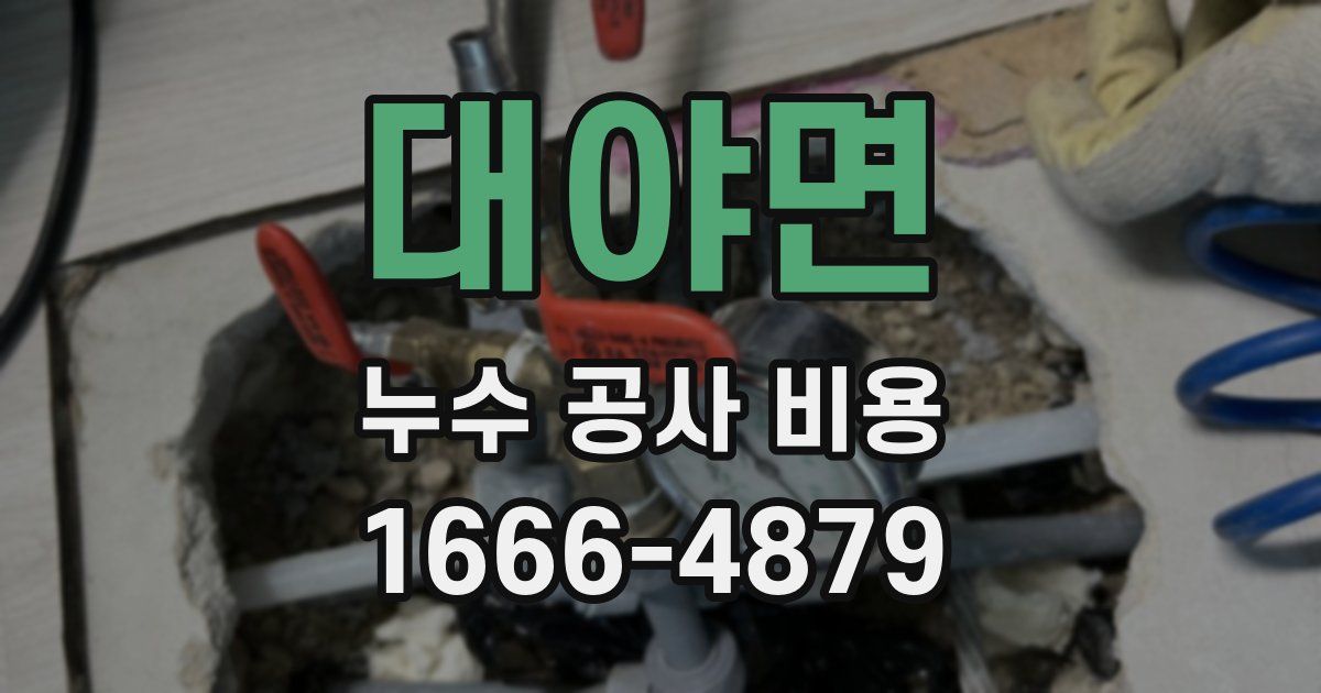대야면 누수 공사 비용