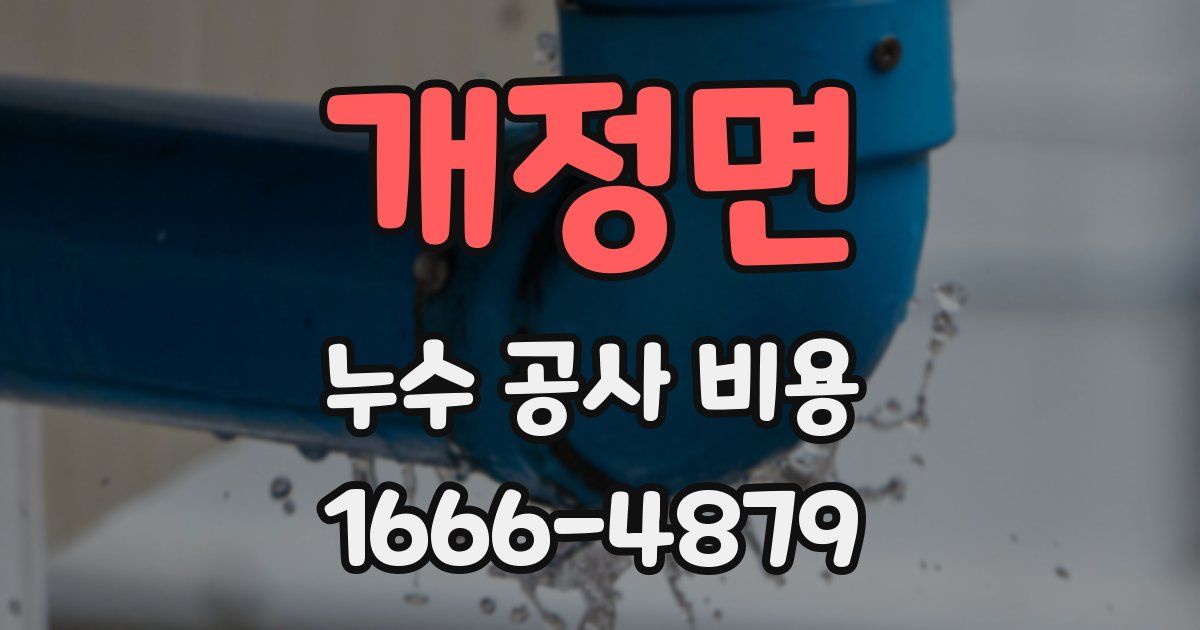 개정면 누수 공사 비용