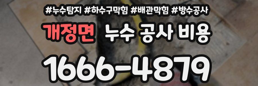 개정면 누수 공사 비용