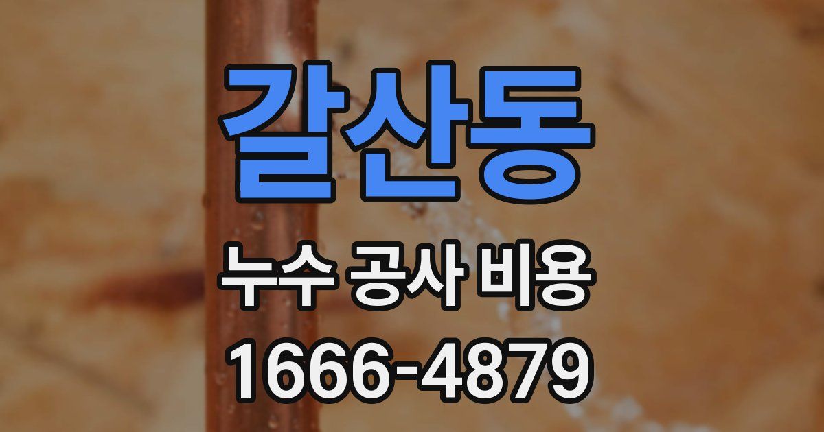 갈산동 누수 공사 비용