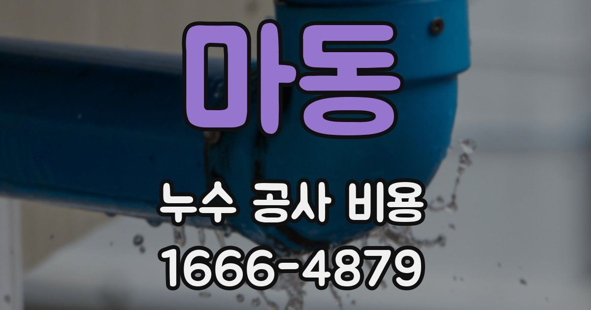 마동 누수 공사 비용