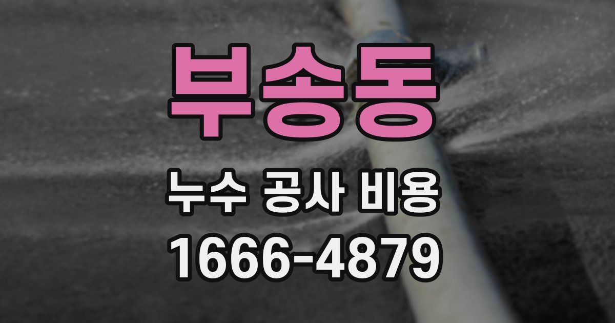 부송동 누수 공사 비용