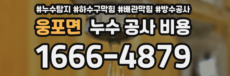 웅포면 누수 공사 비용