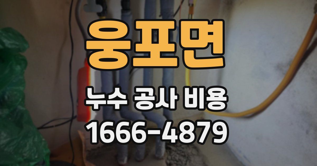 웅포면 누수 공사 비용