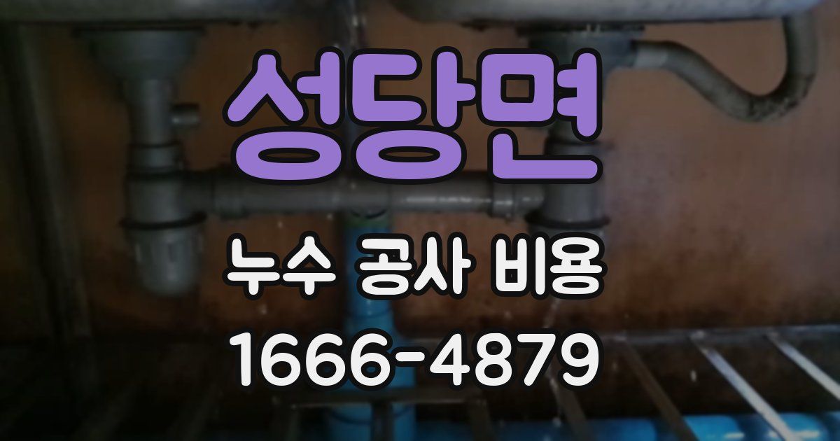 성당면 누수 공사 비용