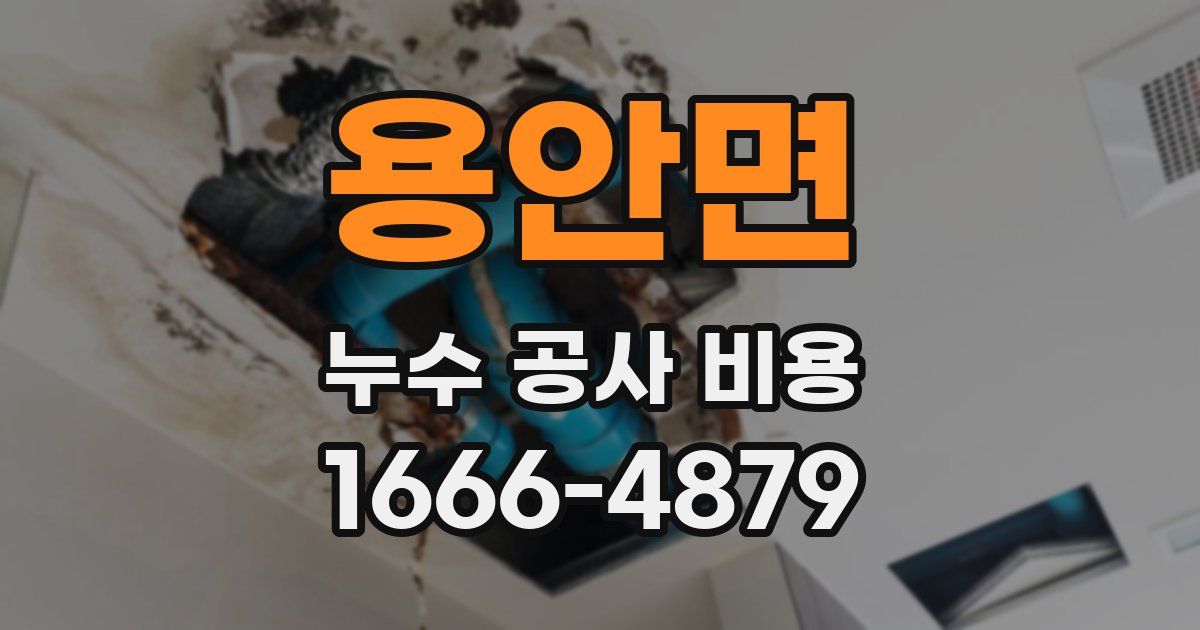 용안면 누수 공사 비용