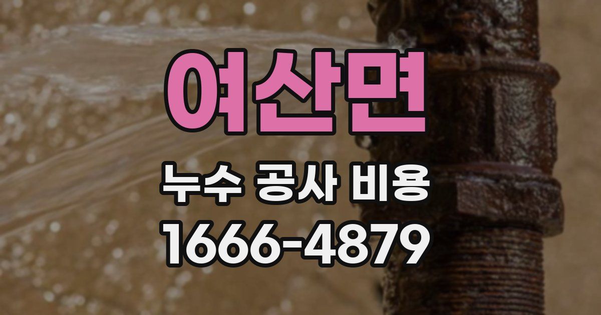 여산면 누수 공사 비용