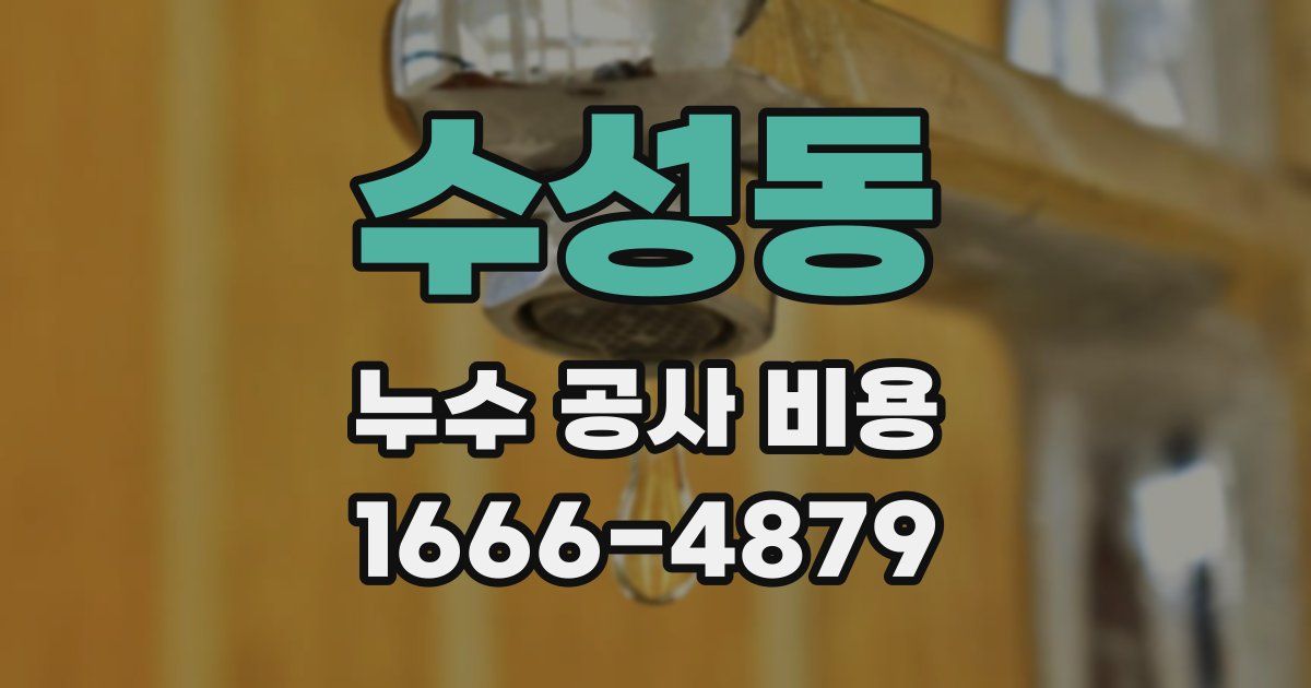 수성동 누수 공사 비용