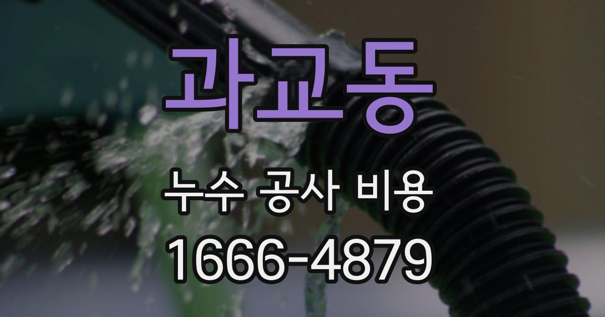 과교동 누수 공사 비용