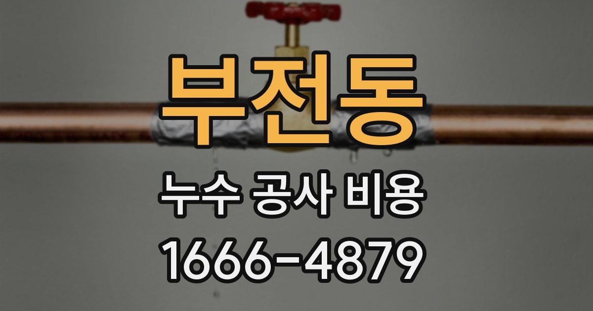 부전동 누수 공사 비용