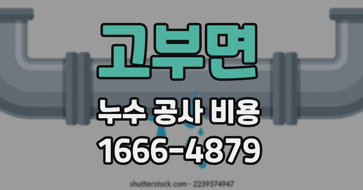 고부면 누수 공사 비용