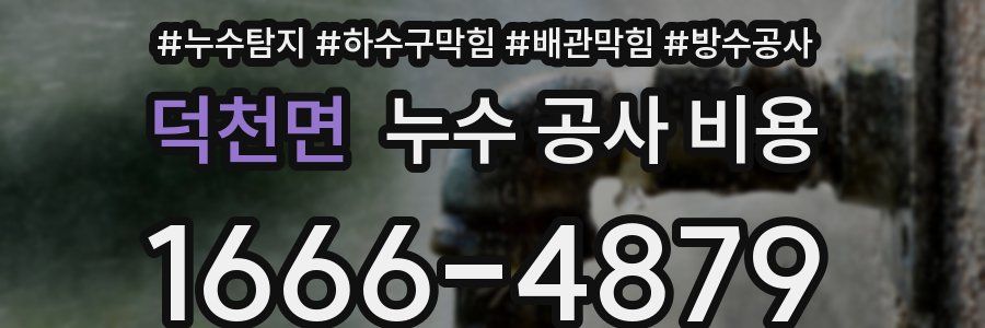 덕천면 누수 공사 비용