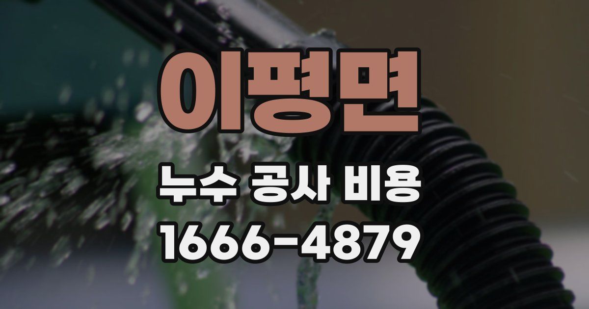 이평면 누수 공사 비용