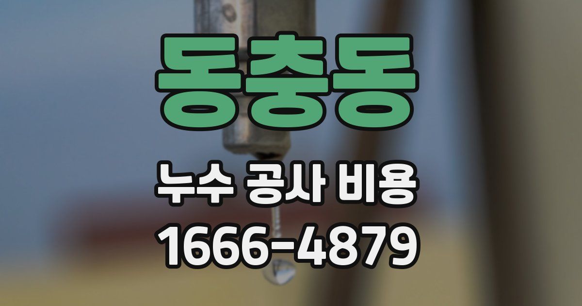 동충동 누수 공사 비용